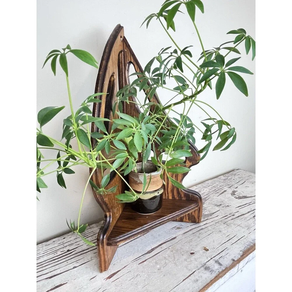 Nautical Vintage Wooden Sailboat Corner Table / Wall Hanging Shelf Coastal Home